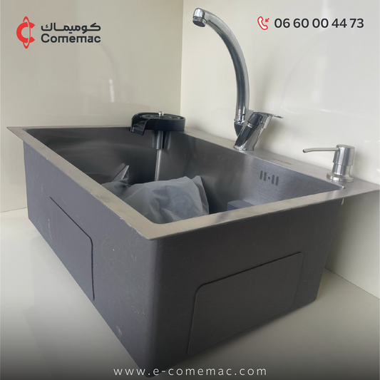 Évier 60×45 cm avec mitigeur et lave-verre